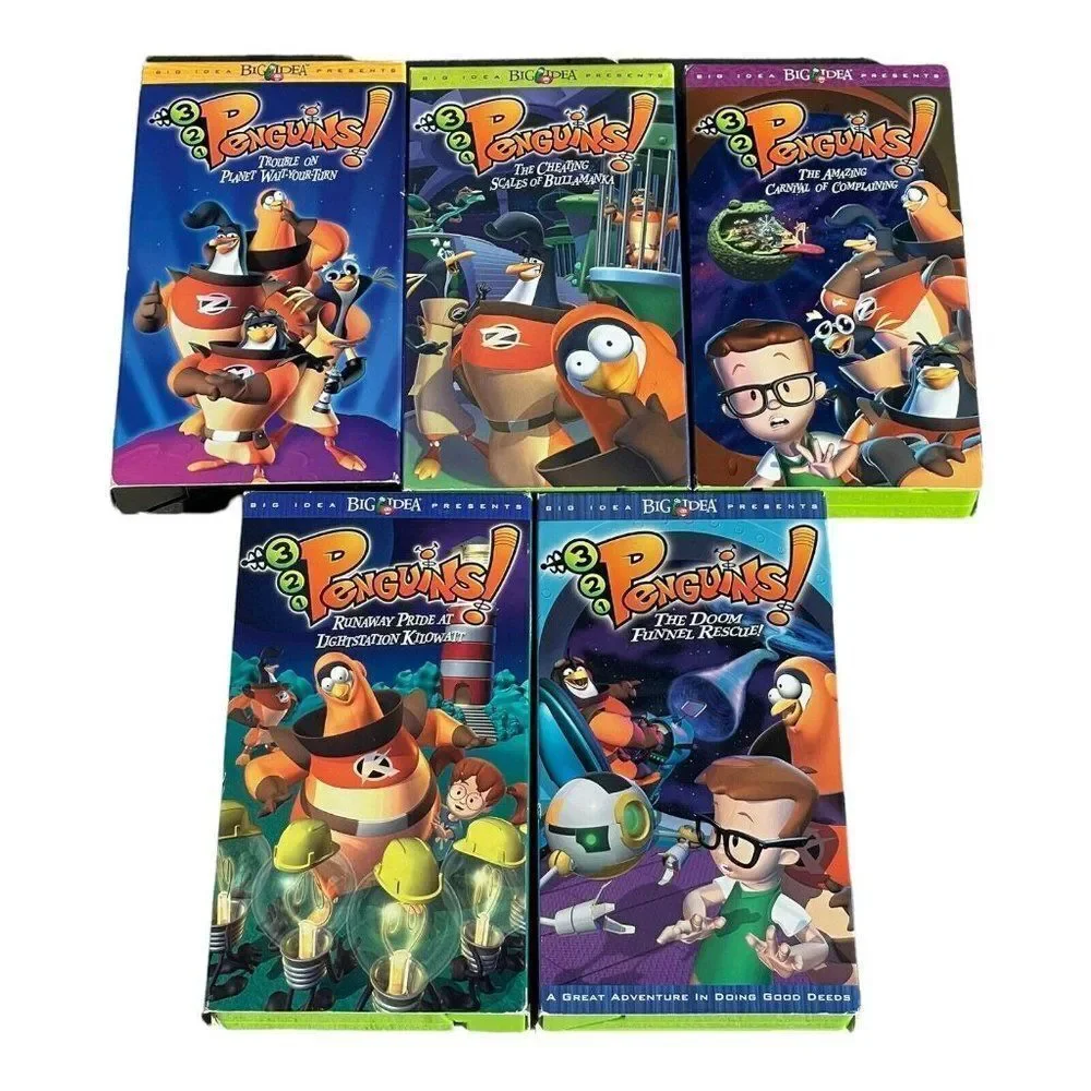 3-2-1 Penguins VHS Lot Of 5 Episodes 1-5 Big Idea